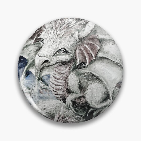 Item preview, Small white Dragon, edited oil painting by Marina Daniluka,  designed and sold by MariDaniArt.