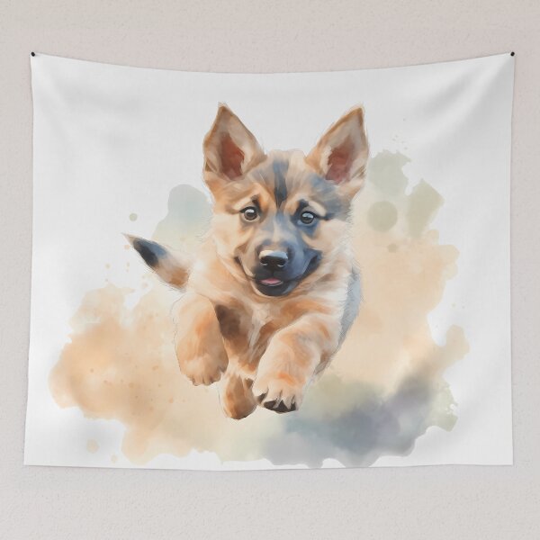Item preview, German Shepherd Puppy-Watercolor designed and sold by Jdelgado813.
