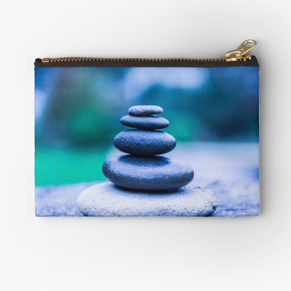 Zen stones blue Zipper Pouch