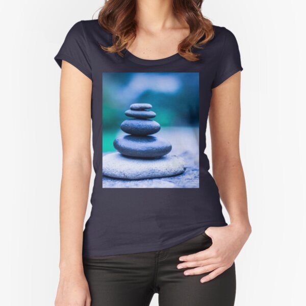 Zen stones blue Fitted Scoop T-Shirt