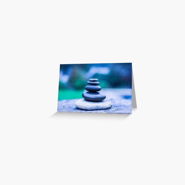 Zen stones blue Greeting Card