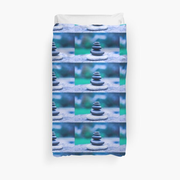 Zen stones blue Duvet Cover