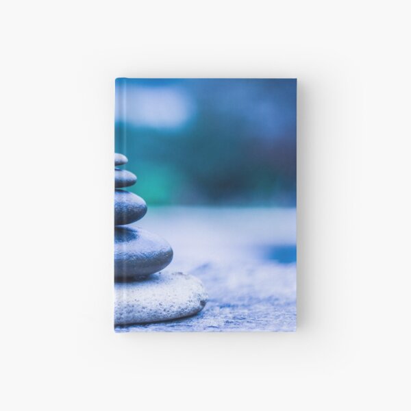 Zen stones blue Hardcover Journal