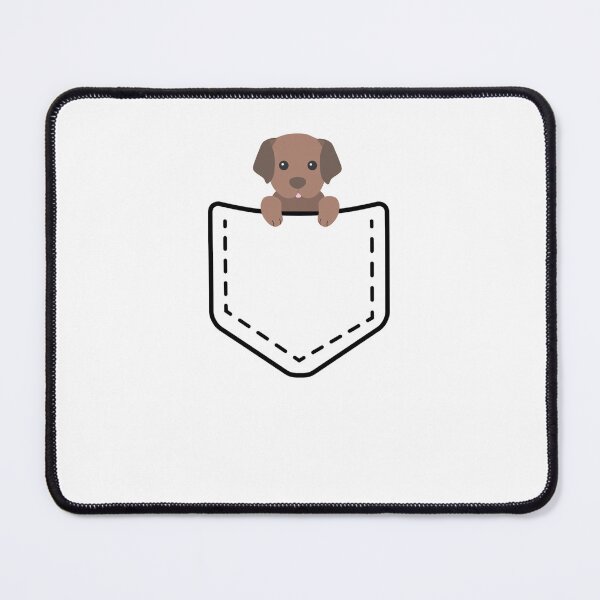 Item preview, labradoodle puppy peeking from fake pocket designed and sold by PERsonalthreads.