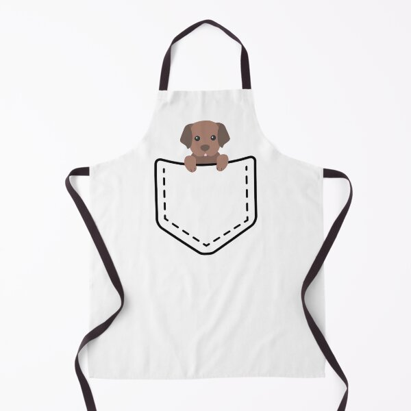 Item preview, labradoodle puppy peeking from fake pocket designed and sold by PERsonalthreads.