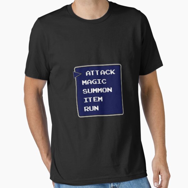 Artikel-Vorschau von Attack Magic Summon Item Run Lustiges Final Fantasy Geschenk für Gamer, designt und verkauft von justcoolmerch.