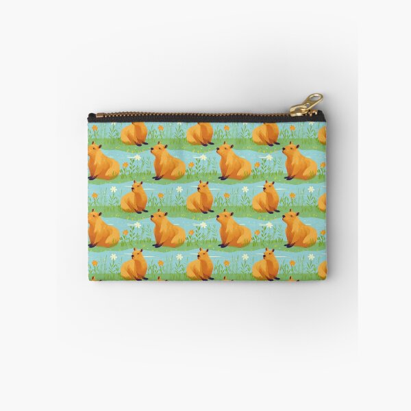 Item preview, Cute capybaras at the river and flowers designed and sold by pamelawille.