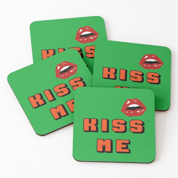 Item preview, KISS ME orange text with sexy female lips designed and sold by Martapp.