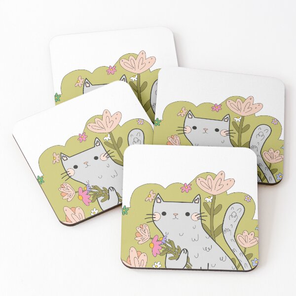 Item preview, cat with flowers designed and sold by Sharonmtm.