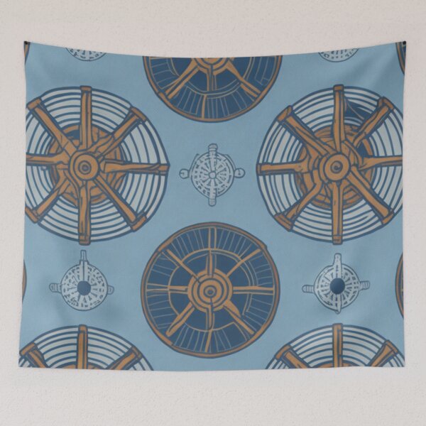 Item preview, Vintage Ships Wheel Pattern Design Print designed and sold by randomtdesigns.