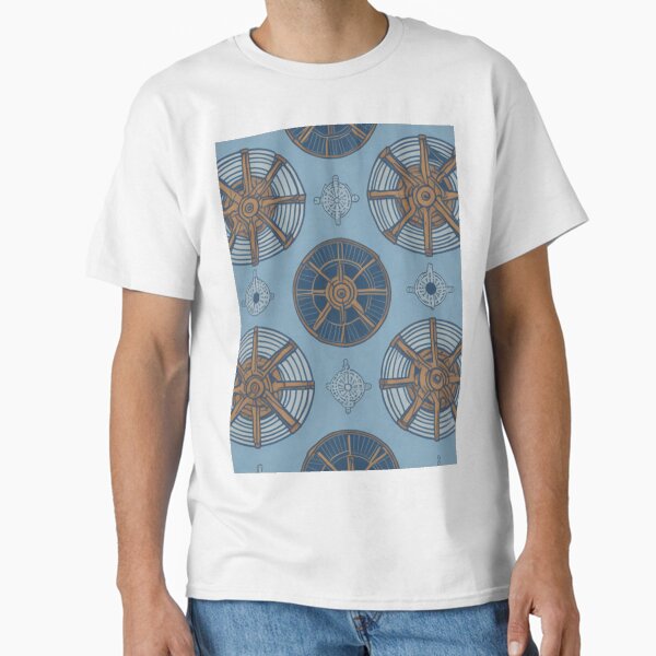 Item preview, Vintage Ships Wheel Pattern Design Print designed and sold by randomtdesigns.