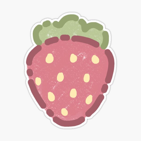 Cute Strawberry Sticker - hollymarshmallow