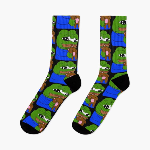 Item preview, Sad Pepe With Teddy Bear  designed and sold by Slav-Art.