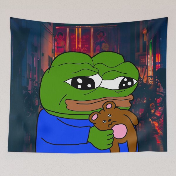 Item preview, Sad Pepe With Teddy Bear  designed and sold by Slav-Art.
