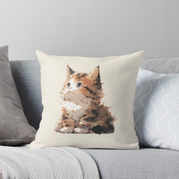 Artikelvorschau, Niedliche Calico-Katze – Plüsch-Kunstgemälde entworfen und verkauft von Wylveragon.