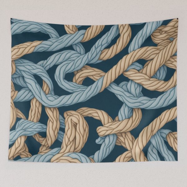 Item preview, Nautical Intertwined Rope Pattern Design Print designed and sold by randomtdesigns.