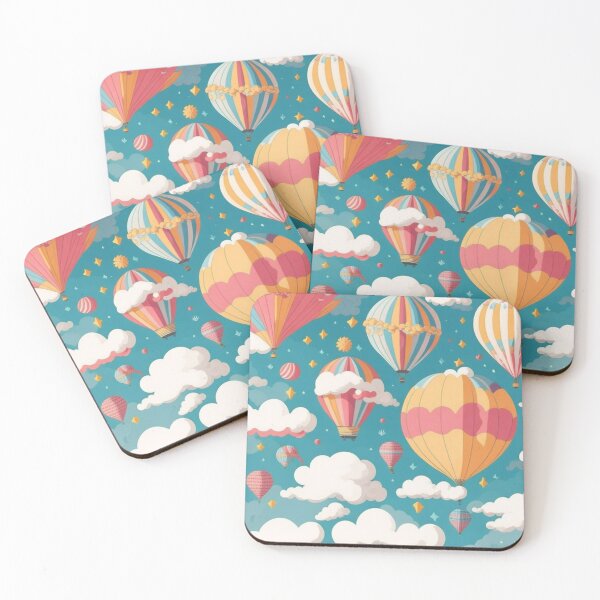Item preview, Air Balloons in Clouds Pattern Design Print designed and sold by randomtdesigns.