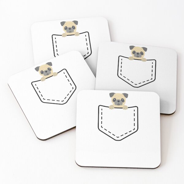 Artikelvorschau, Mops-Welpe, der aus der falschen Tasche späht entworfen und verkauft von PERsonalthreads.