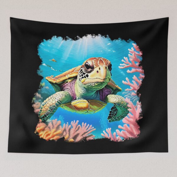 Item preview, A cute sea turtle swimming between the coral (3) designed and sold by ExpressioNation Origin.