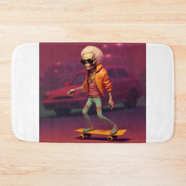 Item preview, skeleton on skateboard designed and sold by IA-Power.