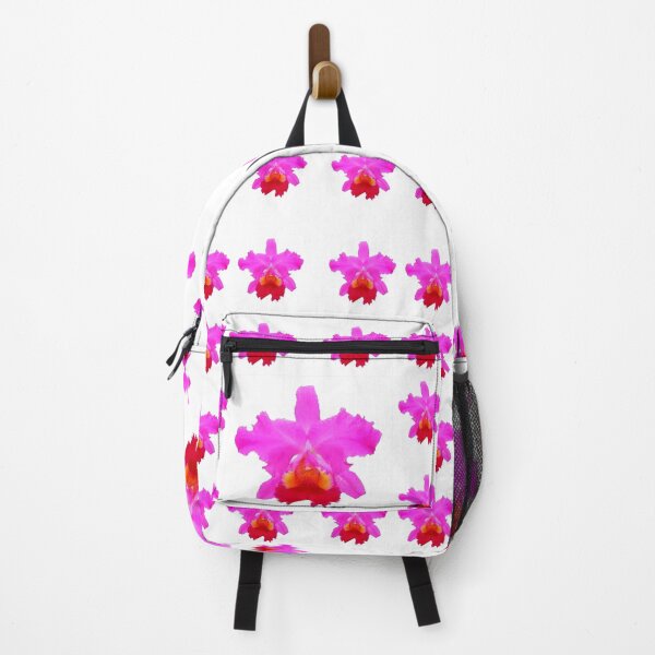 Item preview, TROPICAL FUCHSIA-PINK ORCHID PATTERNS WHITE ART designed and sold by sharlesart.