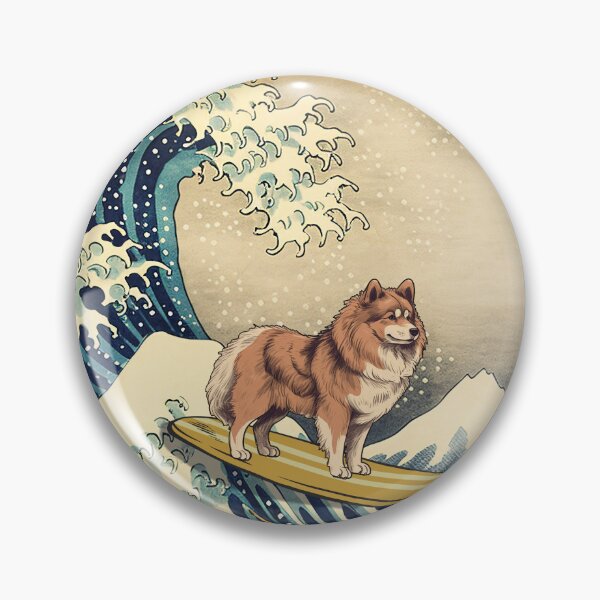 Item preview, Finnish Lapphund Kanagawa Japanese Surfing Wave designed and sold by rafaeltto.