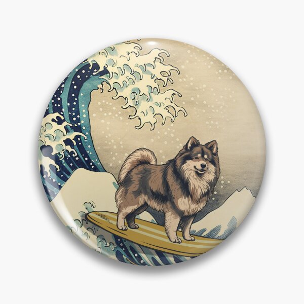 Item preview, Finnish Lapphund Kanagawa Japanese Surfing Wave designed and sold by rafaeltto.