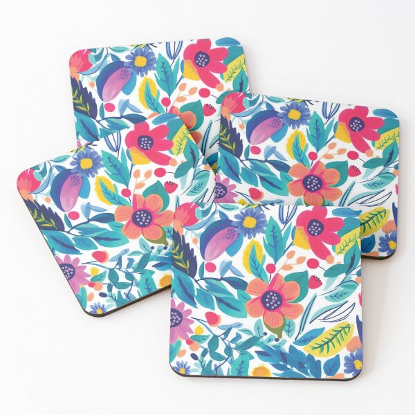 Item preview, Vibrant Colorful Flowers and Leaves Pattern designed and sold by Lamarcy.