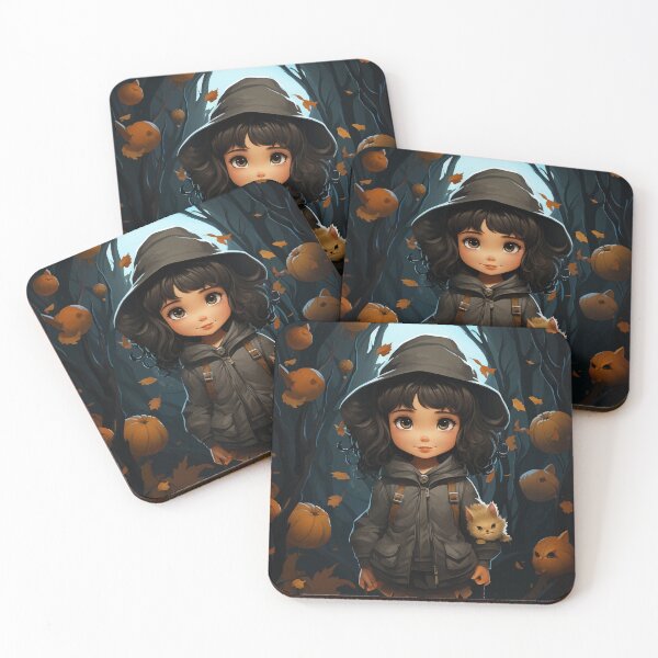 Item preview, Young Lady Witch Creepy Cat Creepy Spooky Halloween Novelty designed and sold by NearlyNow.