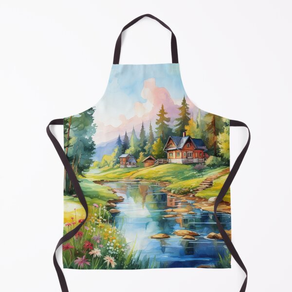 Item preview, Tranquil Haven Cottage by a Forest Stream designed and sold by MyMerryMary.