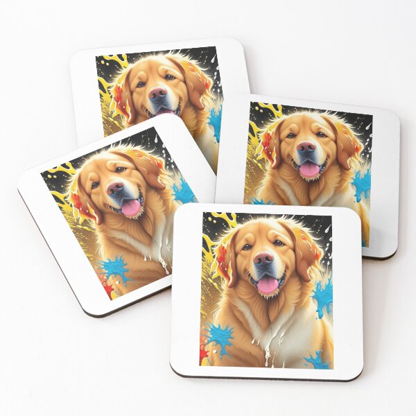 Artikelvorschau, Niedlicher Splatter-Golden Retriever entworfen und verkauft von Gigglyvibes.