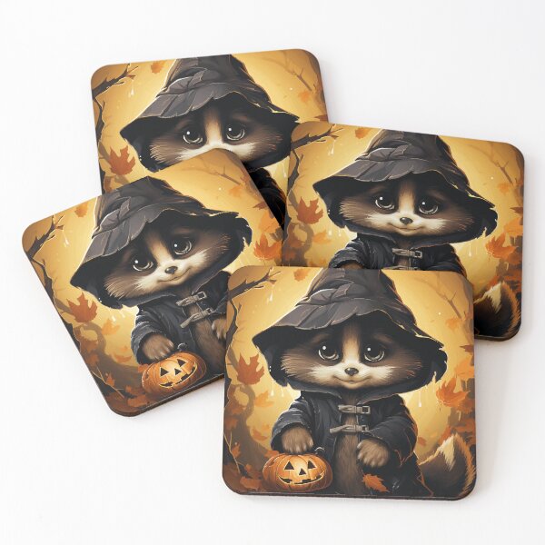 Item preview, Cute Raccoon Trick or Treat Pumpkin Creepy Spooky Halloween designed and sold by NearlyNow.
