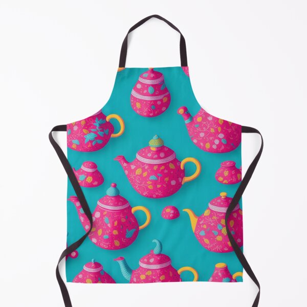 Item preview, Colorful Pink Teapot Pattern Design Print designed and sold by randomtdesigns.