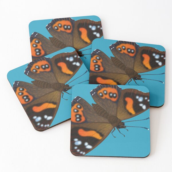 Red Admiral Butterfly Coasters (Set of 4)