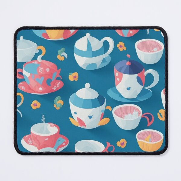 Item preview, Colorful Teacup Pattern Design Print designed and sold by randomtdesigns.