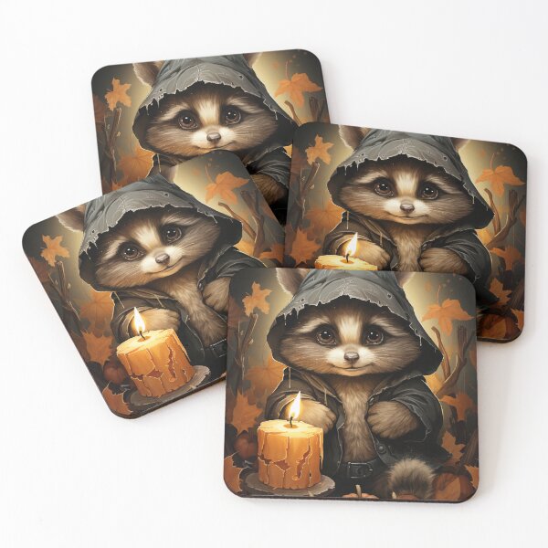 Item preview, Cute Raccoon Wax Candle Wizard Creepy Spooky Halloween designed and sold by NearlyNow.