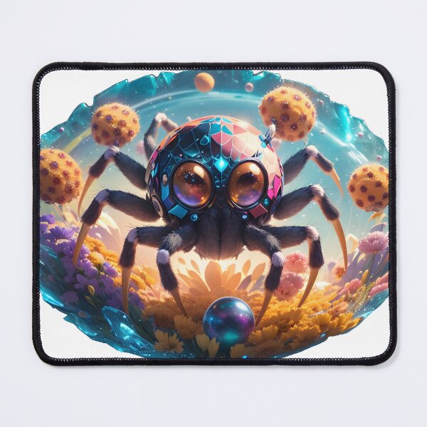 Item preview, Celestial Spinner: An Alien Spider Enveloped in Floral Delights designed and sold by StickerificArt.