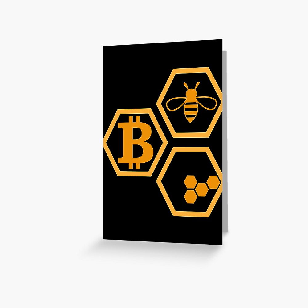 Bitcoin Honey Bee - Crypto Logo Greeting Card