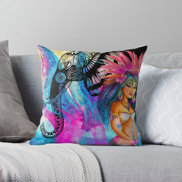 Exotic Mermaid Throw Pillow