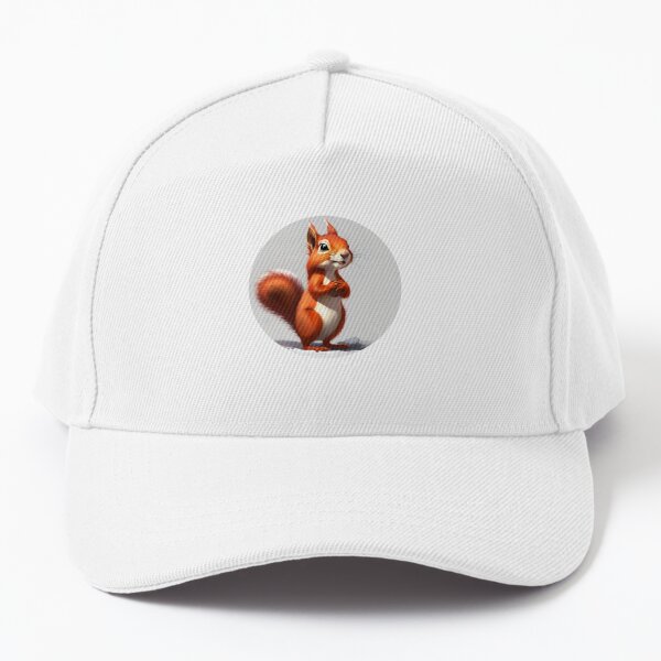 Cute red squirrel style cartoon Cap
