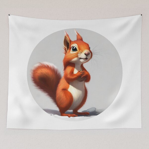 Item preview, Cute red squirrel style cartoon  designed and sold by Purrnickerty.