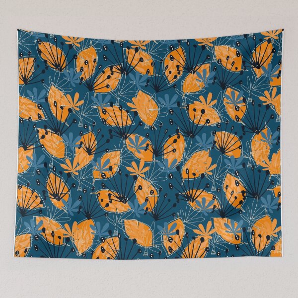 Item preview, Orange Navy Foliage designed and sold by MCanvasworks.