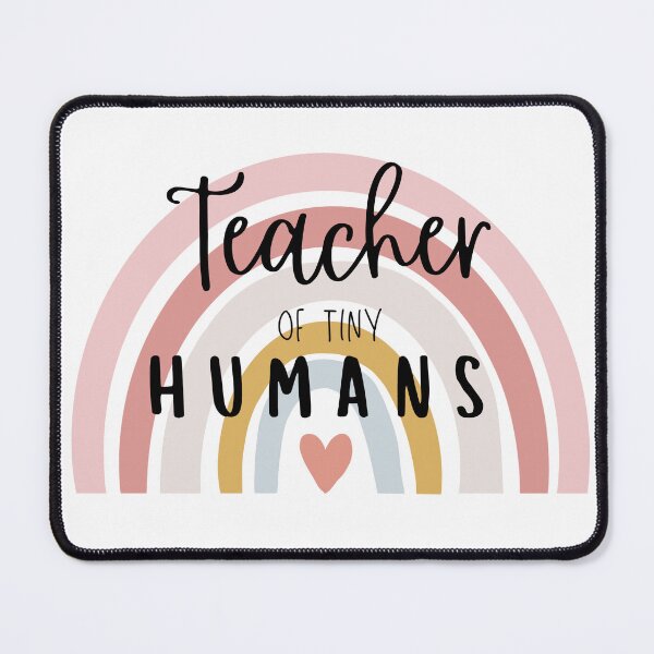 Item preview, Teacher of Tiny Humans Boho Rainbow Mouse Pad designed and sold by LTDigitalDesign.