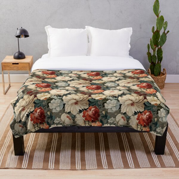 Aperçu de l'œuvre Beau motif floral blanc, rose et rouge créée et vendue par SpDesignsC.