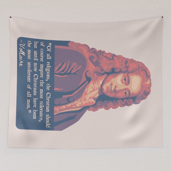 Item preview, Voltaire Portrait And Quote designed and sold by Unhinged Heather.