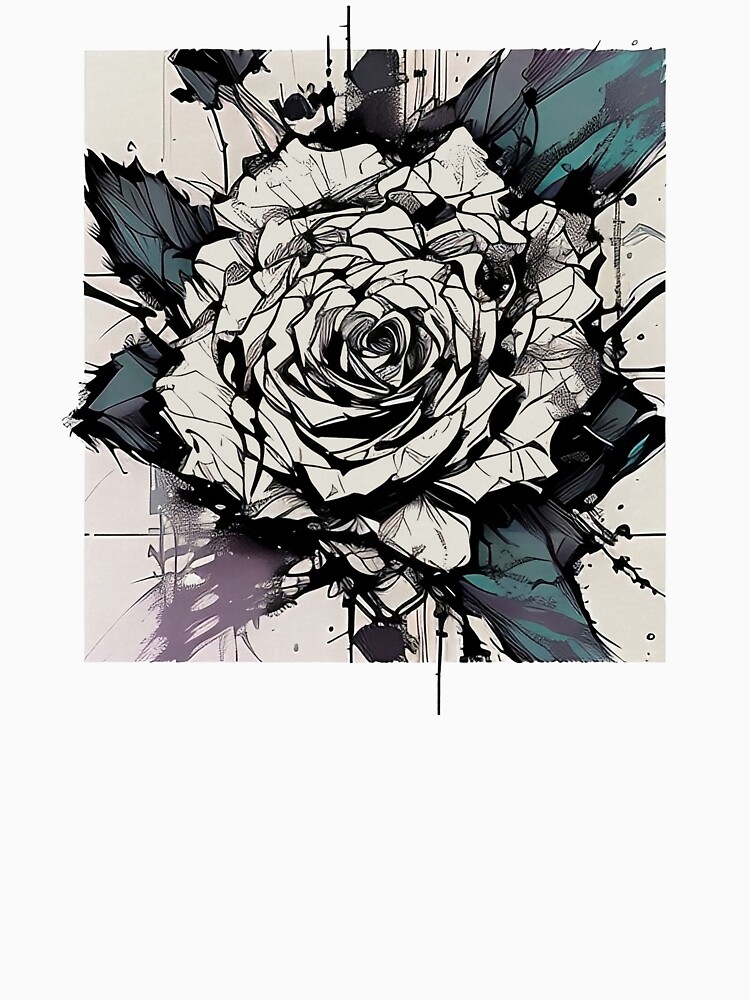 Thumbnail 7 of 7, Classic T-Shirt, White Rose designed and sold by StudioDestruct.