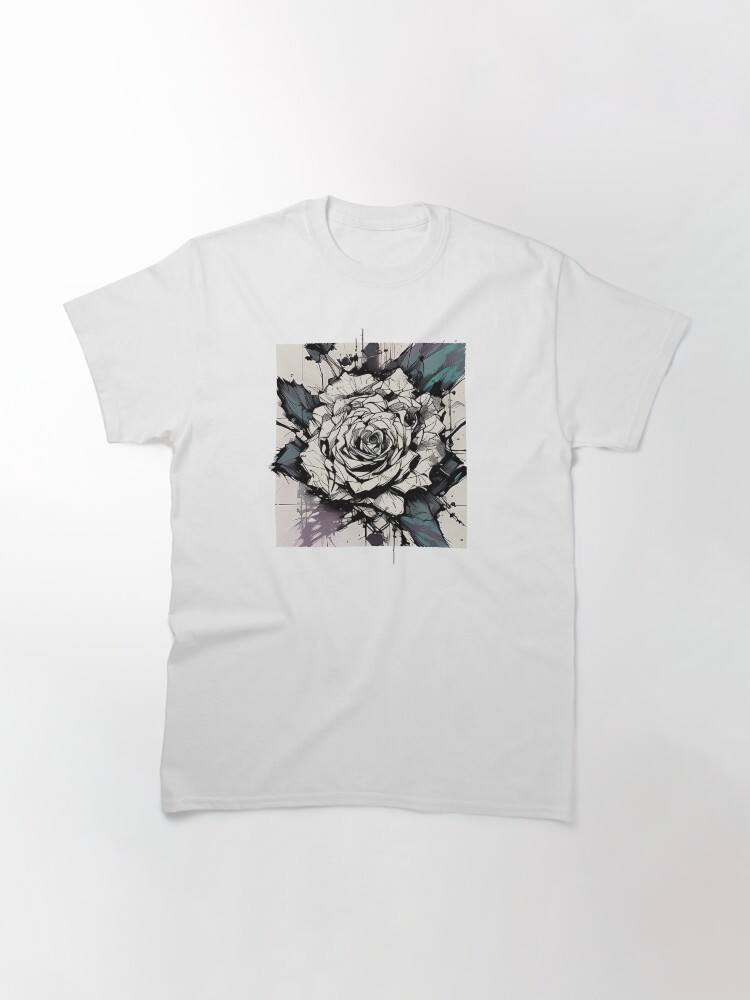 Thumbnail 2 of 7, Classic T-Shirt, White Rose designed and sold by StudioDestruct.