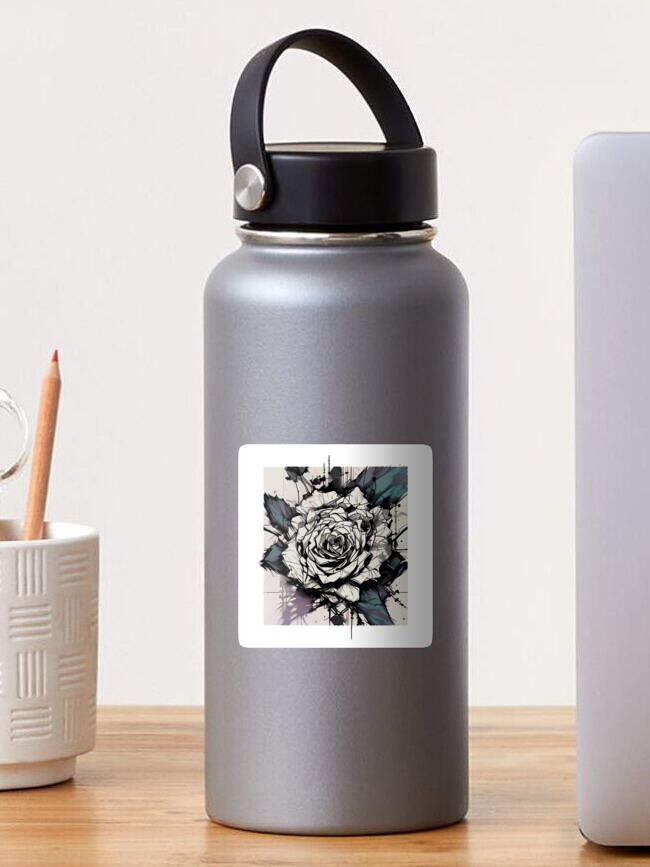 Thumbnail 1 of 3, Sticker, White Rose designed and sold by StudioDestruct.