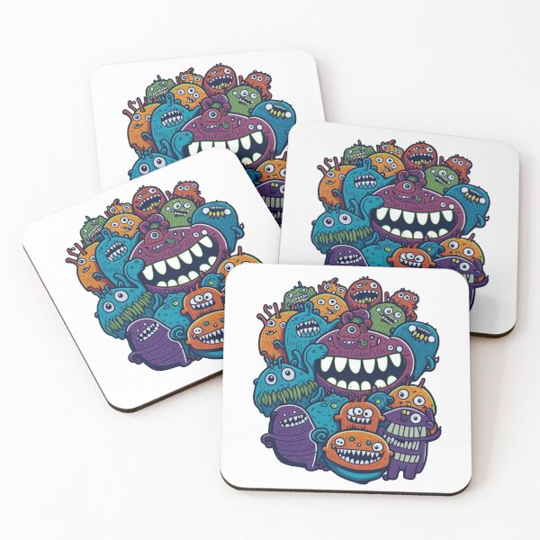 Item preview, Happy Monsters,Doodle Art designed and sold by S-L-Creations.