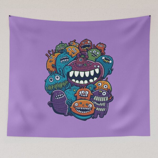 Item preview, Happy Monsters,Doodle Art designed and sold by S-L-Creations.
